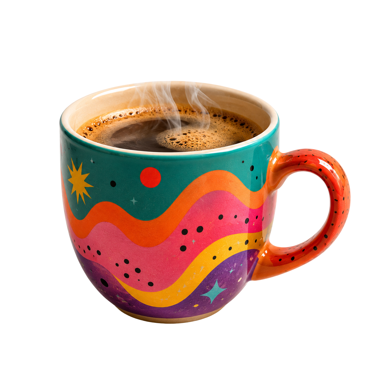Steaming coffee mug